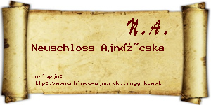 Neuschloss Ajnácska névjegykártya